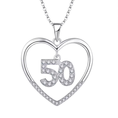YASVITTI Custom Fashion 925 Sterling Silver Heart Necklace Nomor 50 dan 30 Pendant Necklace Grosir