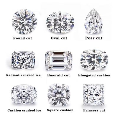 Laboratorium Tumbuh Longgar Moissanite Berlian Sertifikat VVS 7-Karat Cerah Custom Synthetic Permata
