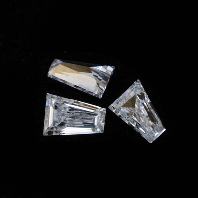 Moissanite solitaire ring Grosir Mossanite Gem Tapered Baguette Potong Charles VVS longgar Moissanite Berlian permata