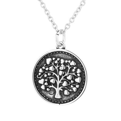 14.4in 10g Chroker Sterling Silver Necklace X18 Pohon Kehidupan Liontin