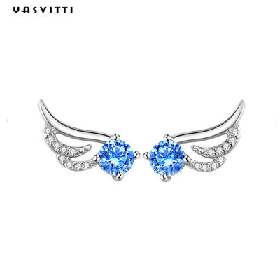 Sayap Malaikat Sederhana Kupu-kupu Biru Lucu Minimalis Trend Perhiasan Anting-Anting