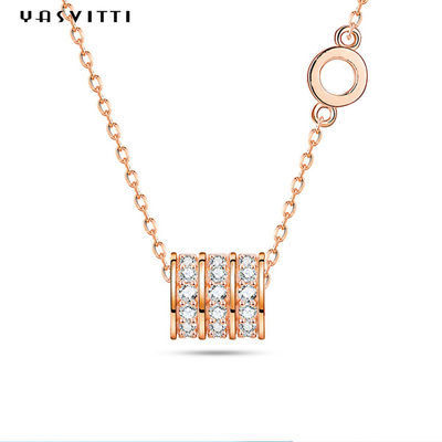 0.06oz 8.1x7.4x7.4mm Cubic Zirconia Chain Bohemian Silver Chain Necklace ODM