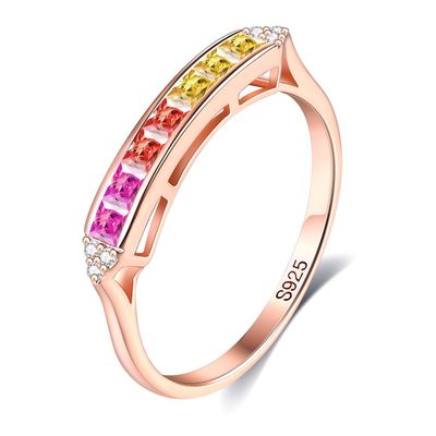 hypoallergenic 0.14cm 2 Gram Sterling Silver Jewelry Rings Crystal Ring