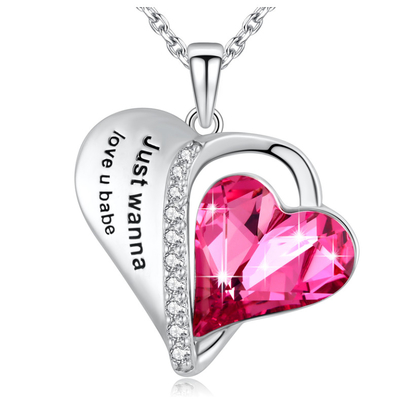 Elegant Wanita Sterling Perak Pendant Kalung Dengan Hypoallergenic Austria Crystal OEM