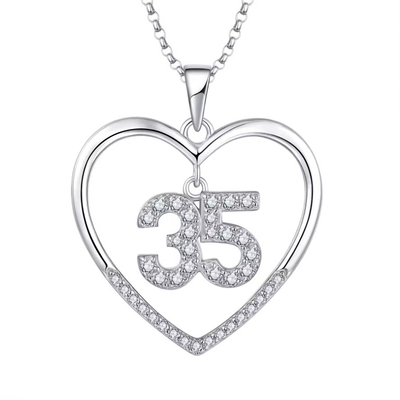 YASVITTI Custom Fashion 925 Sterling Silver Heart Necklace Nomor 50 dan 30 Pendant Necklace Grosir