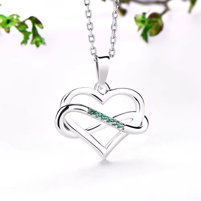 YASVITTI ODM OEM 925 Sterling Silver Sparkling Heart Necklace 5A Zirconia Rhodium Plated Hollow Necklace Pendant Perhiasan