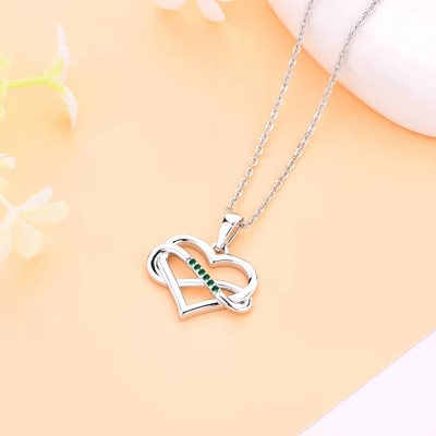 YASVITTI ODM OEM 925 Sterling Silver Sparkling Heart Necklace 5A Zirconia Rhodium Plated Hollow Necklace Pendant Perhiasan
