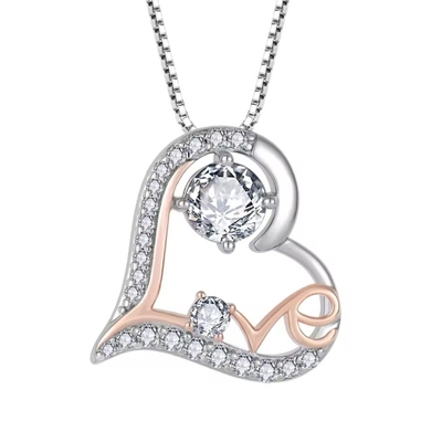 YASVITTI I Love You Heart Pendant Kalung Ulang Tahun Hari Valentine Hari Ibu Natal Ibu Hadiah Perhiasan untuk Wanita
