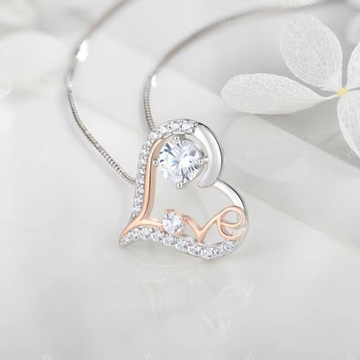 YASVITTI I Love You Heart Pendant Kalung Ulang Tahun Hari Valentine Hari Ibu Natal Ibu Hadiah Perhiasan untuk Wanita