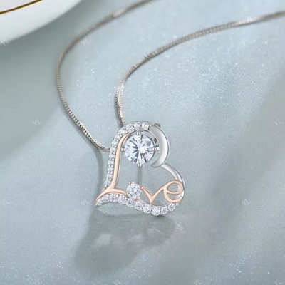 YASVITTI I Love You Heart Pendant Kalung Ulang Tahun Hari Valentine Hari Ibu Natal Ibu Hadiah Perhiasan untuk Wanita