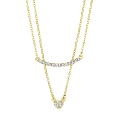 YASVITTI Kualitas Tinggi Double Lapisan Kalung Perhiasan Klasik Mawar Emas Lapisan 925 Sterling Silver Heart Pendant Kalung