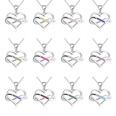 YASVITTI ODM OEM 925 Sterling Silver Sparkling Heart Necklace 5A Zirconia Rhodium Plated Hollow Necklace Pendant Perhiasan