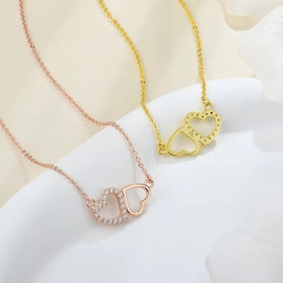 YASVITTI Hadiah Hari Valentine Kalung Mewah 925 Sterling Perak Fashion Klasik Wanita Kalung Hati Perhiasan