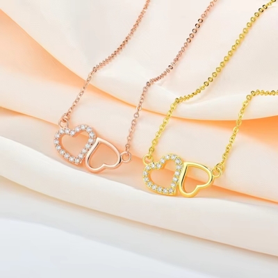 YASVITTI Hadiah Hari Valentine Kalung Mewah 925 Sterling Perak Fashion Klasik Wanita Kalung Hati Perhiasan
