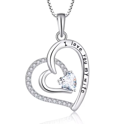 YASVITTI Perhiasan I Love You to the Moon And Back Pendant Kalung 925 Sterling Perak Klasik Kalung Desain Hati
