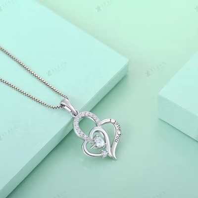YASVITTI Aku Mencintaimu Kalung Kalung Multi Warna Kalung Kubic Zirconia Mewah Perak 925 Kalung Perhiasan