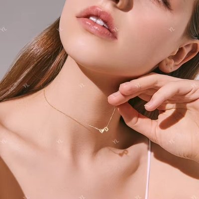 YASVITTI Pribadi 925 Sterling Perak Hati Awal Kalung 18K Plating Emas Mewah Surat Kalung Hati Untuk Gadis