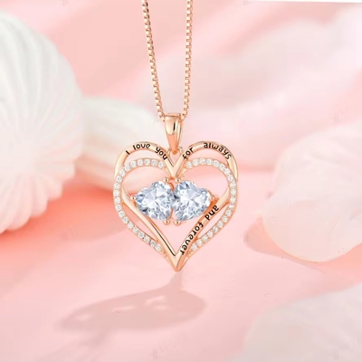 YASVITTI 925 Sterling Silver Eternal Love Heart Pendant Kalung Pemandangan Pemandangan Pemandangan Pemandangan CZ