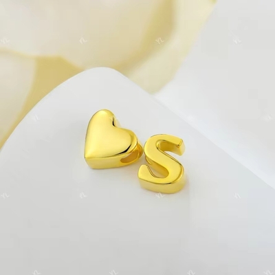 YASVITTI Perhiasan Awal Pribadi Emas Surat Cinta S Pendant 925 Sterling Silver Heart Awal Pendant Untuk Wanita