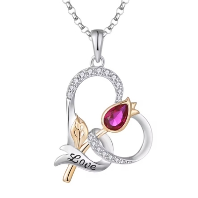 YASVITTI Custom Sterling Perak 925 Heart Rose Bunga Kalung Klasik Rose Gold Plated Pengantin Grosir Pabrik