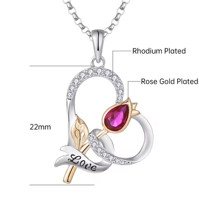 YASVITTI Custom Sterling Perak 925 Heart Rose Bunga Kalung Klasik Rose Gold Plated Pengantin Grosir Pabrik