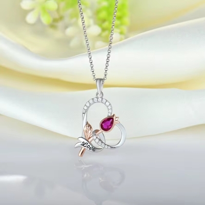 YASVITTI Custom Sterling Perak 925 Heart Rose Bunga Kalung Klasik Rose Gold Plated Pengantin Grosir Pabrik