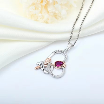 YASVITTI Custom Sterling Perak 925 Heart Rose Bunga Kalung Klasik Rose Gold Plated Pengantin Grosir Pabrik