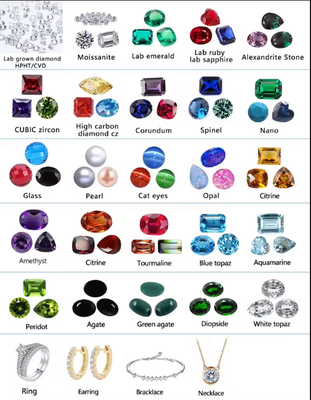 Laboratorium Tumbuh Longgar Moissanite Berlian Sertifikat VVS 7-Karat Cerah Custom Synthetic Permata