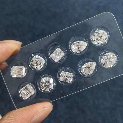 Laboratorium Tumbuh Longgar Moissanite Berlian Sertifikat VVS 7-Karat Cerah Custom Synthetic Permata