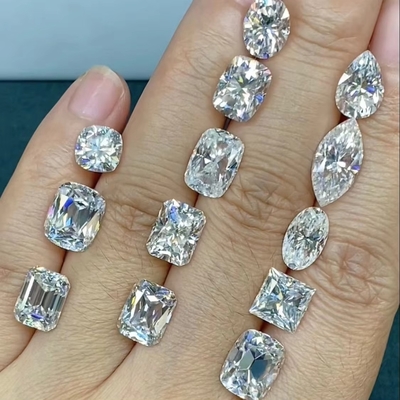 Laboratorium Tumbuh Longgar Moissanite Berlian Sertifikat VVS 7-Karat Cerah Custom Synthetic Permata