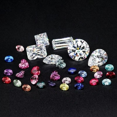 Laboratorium Tumbuh Longgar Moissanite Berlian Sertifikat VVS 7-Karat Cerah Custom Synthetic Permata