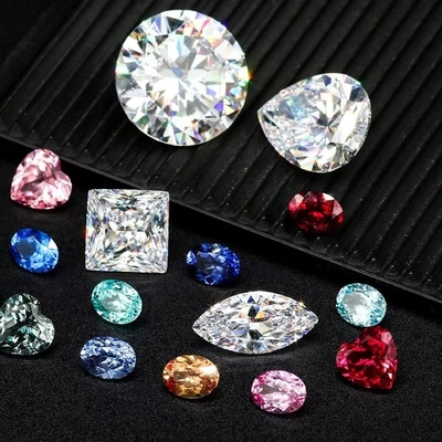 Laboratorium Tumbuh Longgar Moissanite Berlian Sertifikat VVS 7-Karat Cerah Custom Synthetic Permata