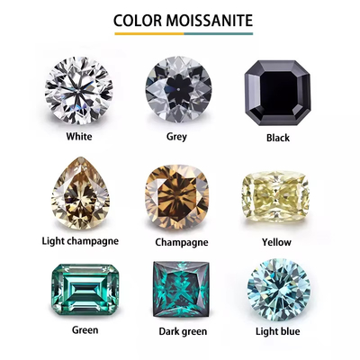 Putih Jelas Perhiasan Warna Moissanite Heart Arrow Radiant Ring Cut