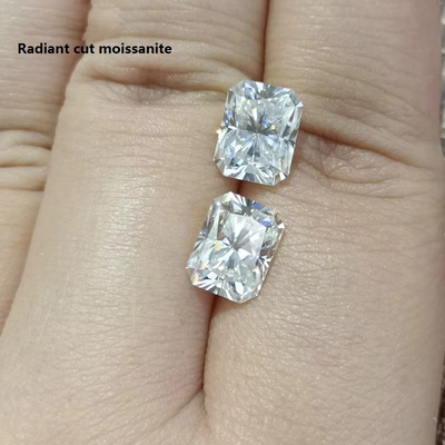 Putih Jelas Perhiasan Warna Moissanite Heart Arrow Radiant Ring Cut