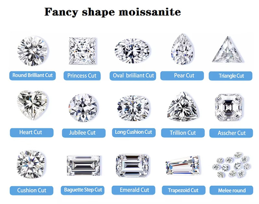 Putih Jelas Perhiasan Warna Moissanite Heart Arrow Radiant Ring Cut