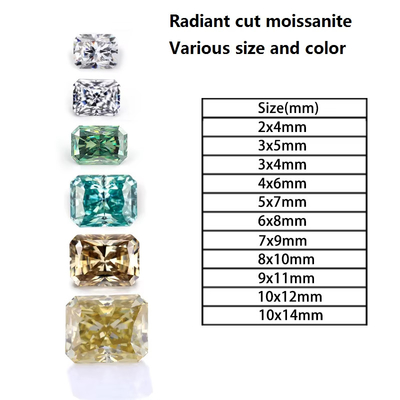 Putih Jelas Perhiasan Warna Moissanite Heart Arrow Radiant Ring Cut
