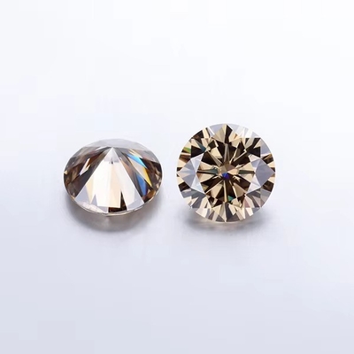 Forever Brilliant Moissanite Berlian 1 Karat Bulat Berlian Cut Cahaya Warna Champagne