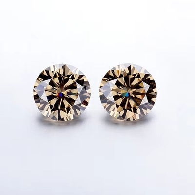 Forever Brilliant Moissanite Berlian 1 Karat Bulat Berlian Cut Cahaya Warna Champagne