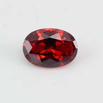 8*12mm Moissanite berwarna Oval Darah Merah Kristal Kaca Moissanite untuk cincin pertunangan