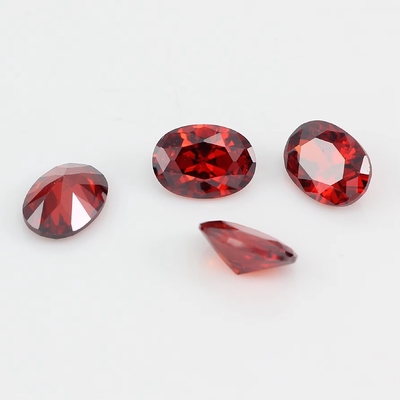8*12mm Moissanite berwarna Oval Darah Merah Kristal Kaca Moissanite untuk cincin pertunangan