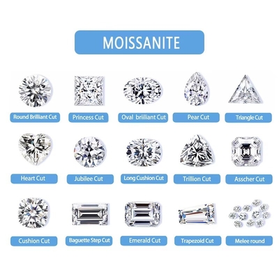 DEF tak berwarna Warna Moissanite Perhiasan Batu Potong Lolos Untuk Tenis Gelang Cincin