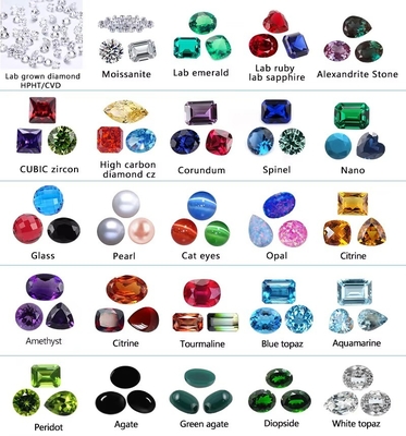 DEF tak berwarna Warna Moissanite Perhiasan Batu Potong Lolos Untuk Tenis Gelang Cincin
