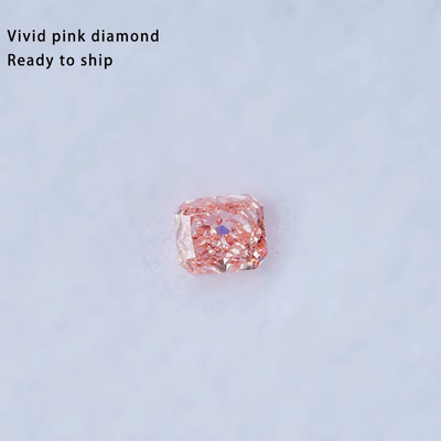 Merah Radiant Cut Berlian Lepaskan Moissanite Perhiasan Pink terang Lab Tumbuh Berlian Moissanite