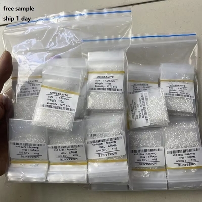 Dibuat di Lab Vvs Berlian Bulat Berlian Cut Ukuran Kecil Putih D Melee Moissanite