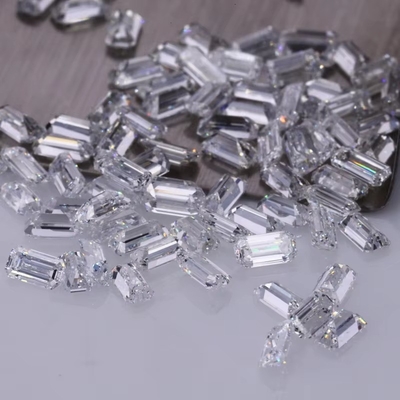 3 Karat Ukuran Kecil Zamrud Potong Vvs Lab Tumbuh Berlian Melee Moissanite untuk Perhiasan