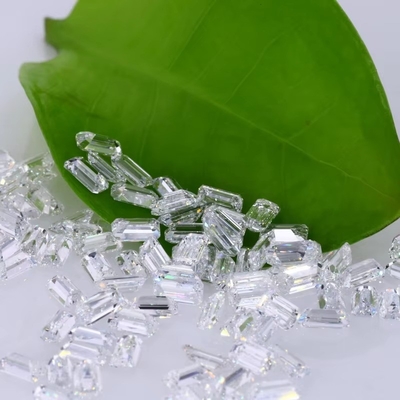 3 Karat Ukuran Kecil Zamrud Potong Vvs Lab Tumbuh Berlian Melee Moissanite untuk Perhiasan