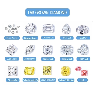 3 Karat Ukuran Kecil Zamrud Potong Vvs Lab Tumbuh Berlian Melee Moissanite untuk Perhiasan