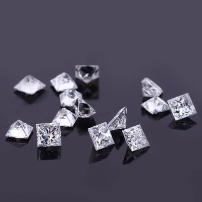 Princess Cut 1.4*1.4-4*4mm Melee HPHT DEF VS Square Lab Dibuat Berlian Moissanite