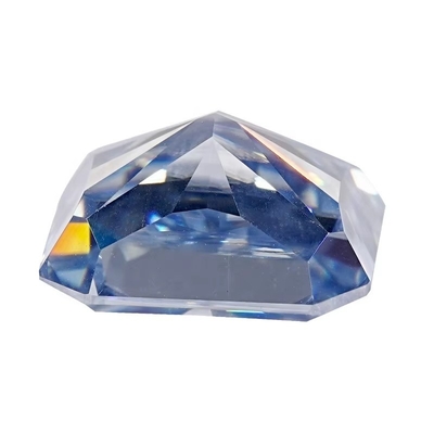 VVS 1ct Ice Crushed Radiant Cut Loose Moissanite Berlian Biru Melee Moissanite