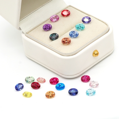 Berwarna 6*8mm Oval Cut Lab Diamond 22 Multi Color 1.5ct Sapphire Ruby Emerald Loose Gemstone